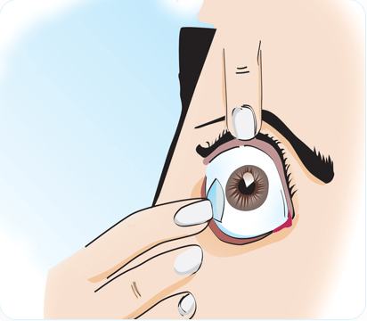 how to insert contact lense step 5