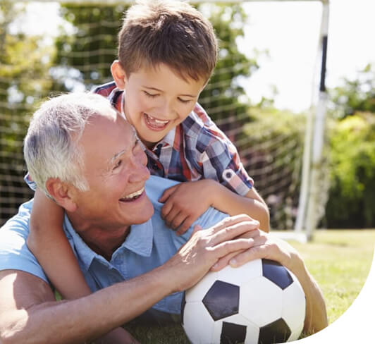 grandfather with grandson