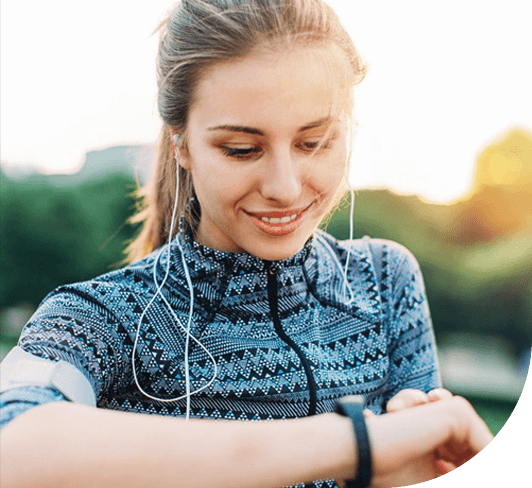 woman looking at her watch