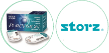 purevision silicone hydrogel and storz logo